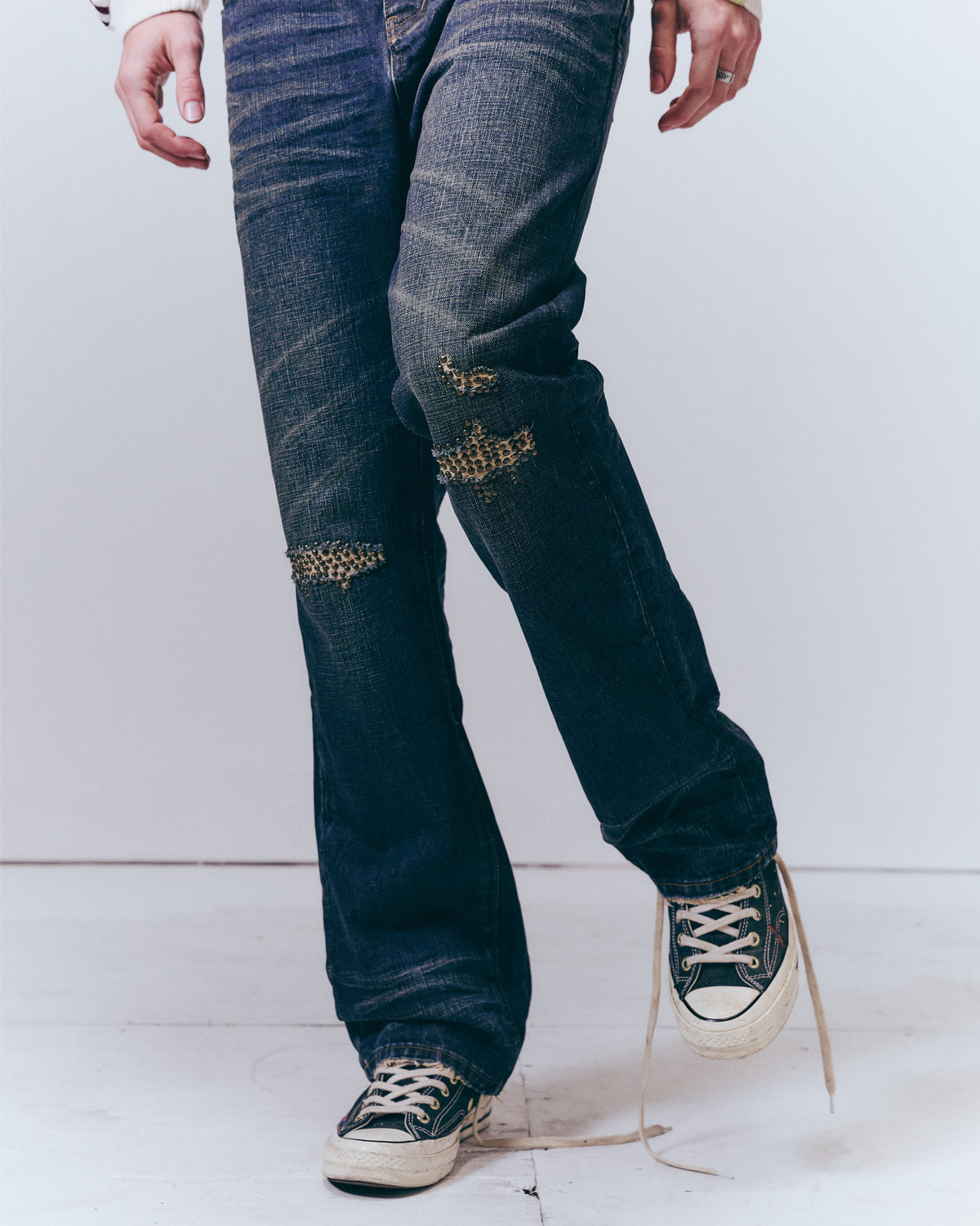 Knee Studded Denim