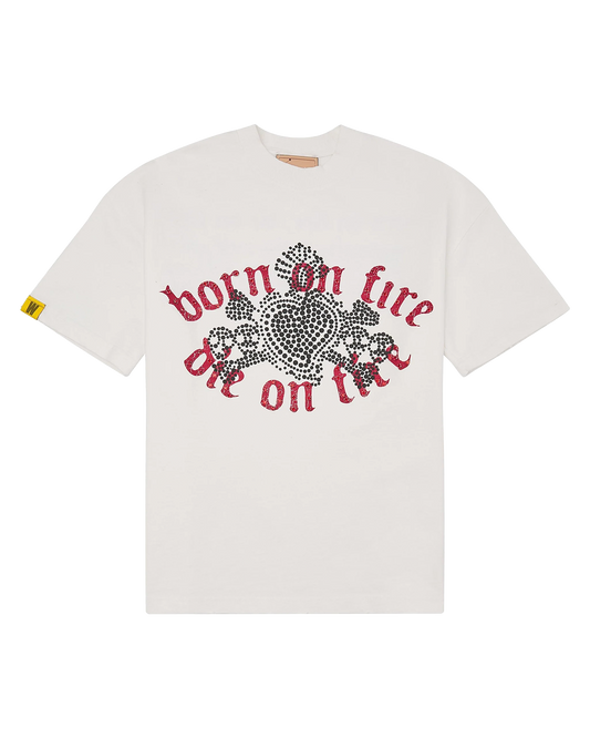 Born On Fire Rhinestone Tee